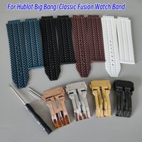 Silicone Rubber Strap For Hublot Big Bang/Classic Fusion Watch Band Convex Lugs 24x17mm 26x19mm For Hublot Wirst Bracelet