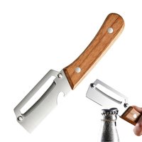 Vegetable Peelers for Kitchen Wooden Handle Stainless Steel Carrot Scraper Bottle Opener for Cucumber Eggplant Pear Home