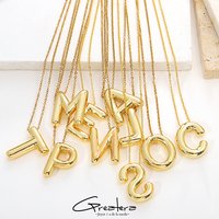 Balloon Initial Letter Pendant Necklaces for Women Gold Color Chain Bubble Custom Puff Letter Necklace Personalized Jewelry Gift