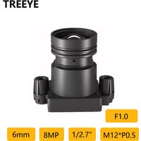 Black Light F1.0 8MP 6mm Lens 1/2.7" Full Color HD 8.0Megapixel M12 CCTV Lens 650nm IR Filter Mount CCTV Security Camera Lens