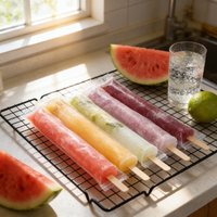 20 Pieces Self Sealing Popsicle Bags Reusable Leakproof Ice Cream Molds Clear Homemade Fruit Freezer Snacks Cake Candy Storage