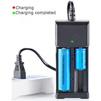 18650 Battery Charger 2 Slots USB Independent Charging for 18650 Charging DC 4.2V Rechargeable Lithium Battery Charger EU Plug