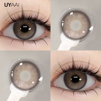 UYAAI Colored Contact Lenses for Eyes Gray Pupils Lens Natural Brown Eye Contacts Blue Green Lens for Daily Makeup Yearly 2pcs