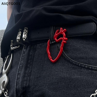 Punk S-Shaped Heart Closed Metal Pendant Keychain Premium Designed Bag Accessory Belt Buckle