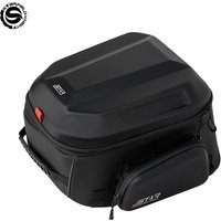 SFK Black Motorccycle Bag Helmet Rear Seat Bag Tail Pack 42-54L Multifunctional Waterproof Riding Gears Package With Rain Cover