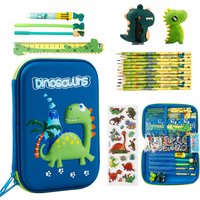 Trousse à crayons dinosaure Cool, ensemble de papeterie licorne 3D EVA, boîte à crayons, organisateur de fournitures scolaires pour enfants garçons, cadeau de rentrée scolaire