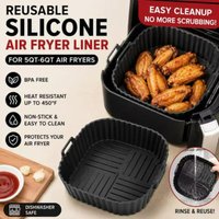 Reusable Silicone Air Fryer Tray for 5qt-6qt Air Fryers, Durable Non-Toxic Cooking Accessory, Perfect for Healthy Meals