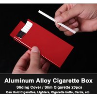 20 Pack Women's Multi-Color Portable Slim Aluminum Alloy Automatic Pop Cap Cigarette Box Slide Cap
