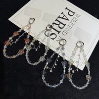 Ins Style Crystal Pearl Handmade Beaded Mobile Phone Chain Pendant Premium Short Bracelet Wrist Key Chain Lanyard
