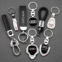 3D Metal/Leather Car Styling Keychain For Audi A4 B5 B6 A3 8P 8V 8L A5 A6 C6 C5 A1 A7 A8 Q2 Q3 TT Key Chain Rings Accessories