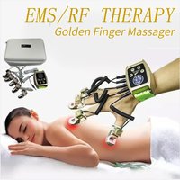 Portable Infrared EMS Vibration RF Radio Frequency Golden Diamond Finger Massager Microcurrents Machine for Wrinkle Removal