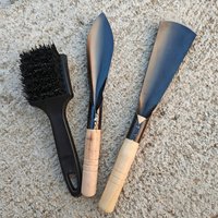 3pcs Heavy Duty Lawn Mower Deck Scraper With Cleaning Brush Set For DIY Professional Lawn Care Gardening Accessories