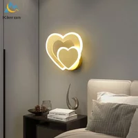 Modern Heart-shaped LED Wall Lamp Bedroom Study Restaurant KTV Hotel Bedside Wall Lights Living Room Decoration Love Wall Lamps