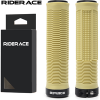 RIDERACE Bicycle Handle Bar Grips MTB Mountain Bike Soft Single Locking Handlebar Cover Plug Rubber Non-slip Cycling Accessories