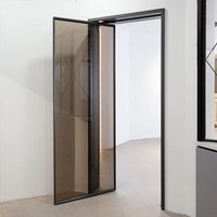 Minimalist Design Bathroom Bedroom Double Layer Glass Pivot Door Manual High Quality Revolving Doors Indoor Silent Glass Doors
