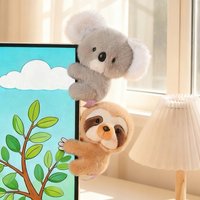 Mini Cute Plush Animal Desk Buddy Clip Koala Sloth Otter Cat Soft Toys for Office Home Kawaii Plushies Stuffed Doll Decor