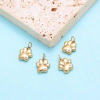 Stainless Steel DIY Necklace Jewelry Pendant Pack Gold Plated Adorable Animal Hot Sell 4pcs/lot 0.9 * 10mm Paw