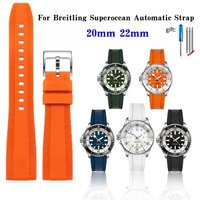 20mm 22mm Rubber Watchband For Breitling Superocean Automatic Strap Silicone Wristband Waterproof Bracelet Replace Accessories