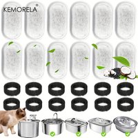 KEMORELA 12/15PCS Cat Water Fountain Activated Carbon Sponge Filters for Stainless Steel Water Dispenser Pet Care Accessory