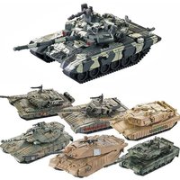 1/72 Assemble Tank Russian T-90 Main Battle Tank German L2A5 UK Challenger Pre-colored Military Model Building Block Toy