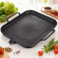 Nonstick BBQ Grill Plate, Korean BBQ Grill Pan, Widen Nonstick Coating with Improved Grease Draining Spout, Ideal for Cooking