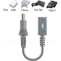 for Sony PS1 PS2 70000 Sega Drive 2 Genesie 2 Charging Cable USB C to DC4.8X1.7mm Plug Convert Cord 45W Type C Charger Adapter