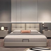 Nordic High End Double Bed Bases & Frame Modern Design Bedroom King Size Bed Storage Bedroom Furniture Кровать Односпальная FYBB
