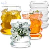 1-4PCS Kreative Glas Tasse Wärme-beständig Tumbler Drink Tee Saft Milch Kaffee Becher Hause Wasser gläser Welligkeit Becher 350ml