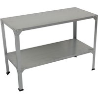 2 Tier Galvanised Steel Greenhouse Potting Work Bench, Metal Garage Workstation