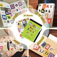 28 Sheets Colorful Alphabet & Number Sticker For DIY Scrapbooking Envelope Notebook Journal Laptop Phone Decoration