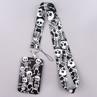 Halloween Skull Credential Holder Lanyard for Key ID Card Gym Cell Phone Straps USB Badge Holder DIY Neck Strap Hang Rope