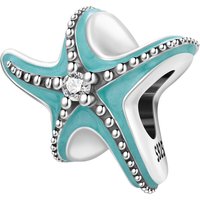 CYCUFF 925 Sterling Silver Blue Starfish Ocean Pendants Bracelet Charms Fit Necklace Jewelry Party Beads DIY Fine Gifts