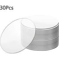30 Pcs 40mm Clear Acrylic Round Sheets Transparent Cast Board 0.08 Inch Thickness Panel for DIY LED Light Base Crafts
