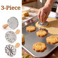 3Pcs Cookie Stamp Cookie Cutter Stamp Christmas Personalized Cookie Press Mold 3 Inch Cookie Cutter Press Stamp Cookie Press