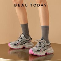 BEAUTODAY Chunky Sneakers Women Breathable Mesh Solid Color Lace-up Thick Sole Casual Spring Female Sports Shoes Handmade 29A01