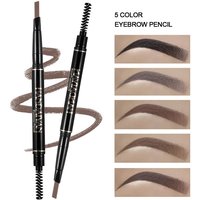 HANDAIYAN Eyebrow Pencil Automatic Rotating Double Head Long Lasting Natural Waterproof 5 Color Triangle Eyebrow Pen Make Up