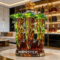 Creative Crown Top Glass Bottle with Monster Claw Legs, Novelty Whiskey Decanter for Bar Decor, Unique Alcohol Container Gift