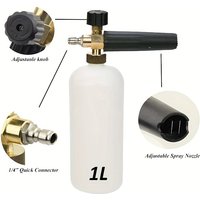 33.81 oz foam gun with 5-color nozzle tip and brass quick connector, with 1/4 quick plug, for car washing