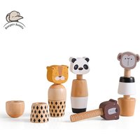 Montessori Toys For Babies Wooden Cartoon Animal Jigsaw Puzzle Toy Baby Education Puzzle Game Newborn Hand And Foot Exercise Toy