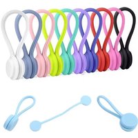 Silicone Magnetic Cable Ties Silicone Management Ties Magnet Twist Ties Reusable Cord Clips Bundling Organizing Headphones Cord