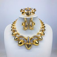 ESALE Luxury Design Dubai Jewelry Set For Women Quality Brazil Trending Necklace Earrings Ring Bracelet Wedding Party Gift