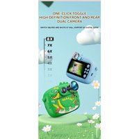 Cute Little Dinosaur Shape Instant Print Camera 32GB Memory Card 1080P HD Dual Camera Instant Print With 3 Rolls Printer Paper