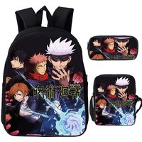 Anime Jujutsu Kaisen Backpack Gojo Satoru Cartoon Bags Student Schoolbag Boys Girls Rucksack Large Capacity Bookbag 3pcs Set