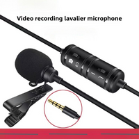 Wired Omnidirectional Lavalier Mic 3.5mm Clip On 6m Cable High Sensitivity for Smartphone DSLR Interview Video Recording