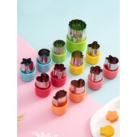 Leeseph 12 Pcs Vegetable Cutter Shapes Sets Mini Size Cutters Fruit Cutters Kids Food Cutters Pastry Stamps Mold Biscuits