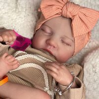 17-calowa lalka Levi Reborn, wstępnie pomalowana, gotowa, śpiąca, rozmiar noworodka, skóra 3D z widocznymi żyłkami, kolekcjonerska lalka artystyczna.