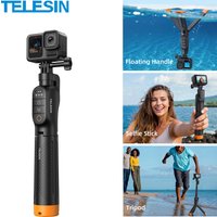 TELESIN 3 In 1 Underwater Selfie Stick Tripod Remote Control Extendable Waterproof Buoyancy Bar For Gopro Hero 9 10 11 12 13 Max