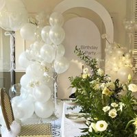 118PCS Latex Balloon Pearlescent White Valentine's Day Decoration Set Wedding Birthday Graduation Anniversary Carnival New Year