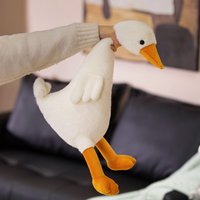 60-135cm Giant Long Plush White Goose Toy Stuffed Lifelike Big Wings Duck Hug Massage Throw Pillow Boyfriend Cushion