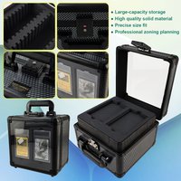 2 Row Double Layer Graded Card Storage Box Holder with Transparent Lid for PSA Trading Card Protective Case Sports Collection